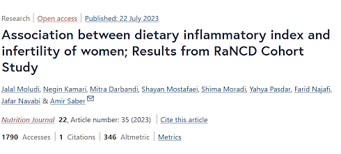 An anti-inflammatory diet may improve female fertility