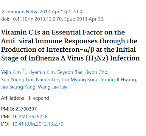 Vitamin C, the not-so secret weapon against flu