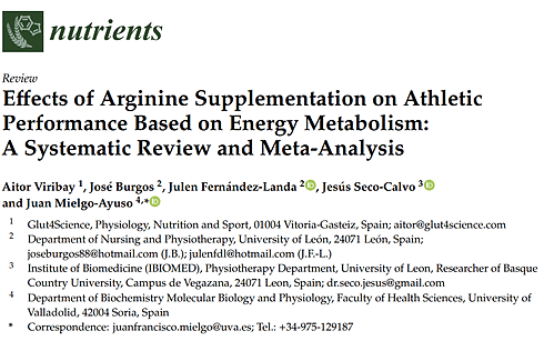 In these doses, arginine supplements improve sports performance