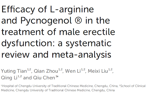 Supplement with Pycnogenol and L-arginine improves sexual functioning in men