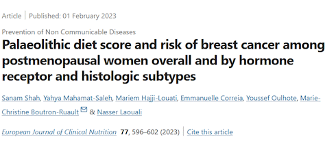 Paleo diet reduces the risk of breast cancer