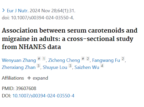 More carotenoids in your diet, fewer migraines