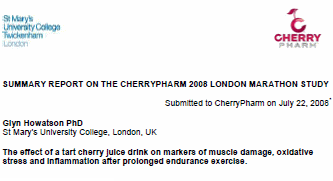 Cherry juice speeds up marathon runners' muscle recovery