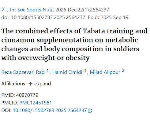 Cinnamon supplementation increases fat loss during circuit training