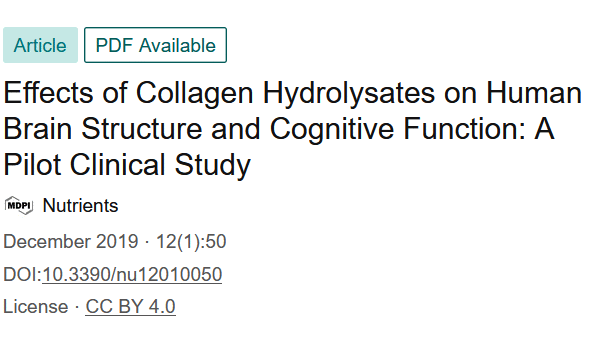 Collagen improves brain function and learning processes in people over 50