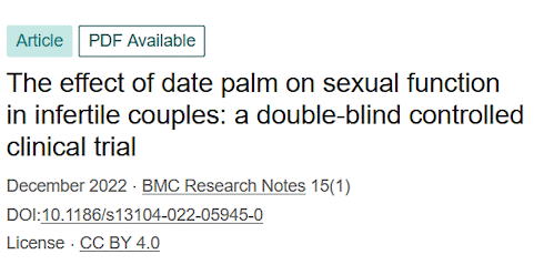 The prosexual effect of just one capsule of date palm pollen