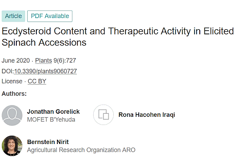 Why organically grown spinach contains more anabolic ecdysteroids