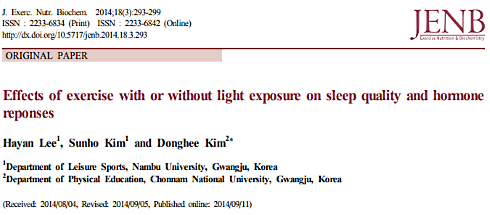 Exercising outside during the day improves sleep
