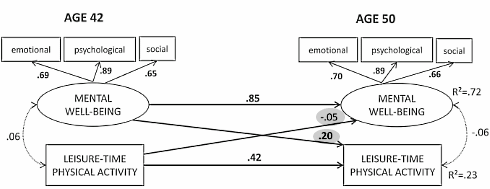 Not a history of a lot of physical activity, but a history with a lot of mental well-being makes you physically active now