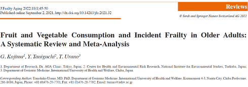 Diet with lots of vegetables keeps the elderly fit