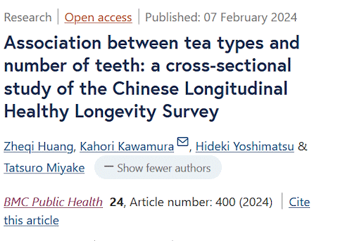 Aging tea drinkers retain their teeth and molars