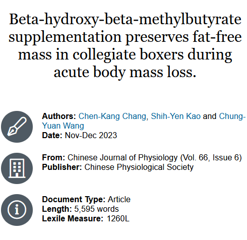 HMB | Preserving muscle mass during a short but strict weight loss diet
