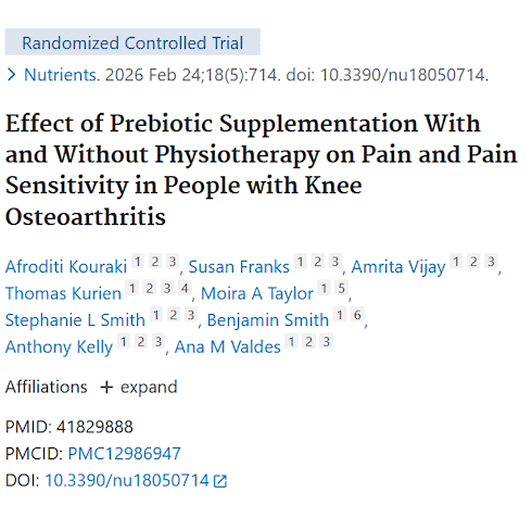 Inulin reduces pain in worn joints