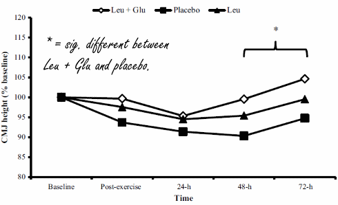 Glutamine enhances muscle strengthening effect of leucine