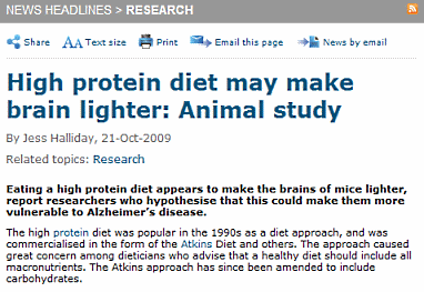 Help! Protein diet shrinks your brain!