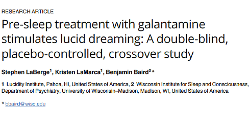 How to use galantamine for lucid dreaming