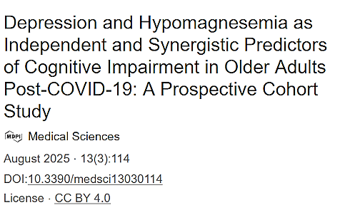 Absence of depression and sufficient magnesium protect the brains of over-65s against Covid-19