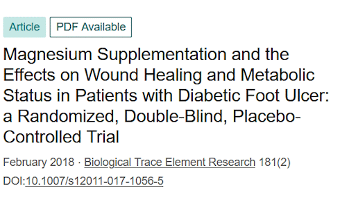 Diabetic foot ulcers may heal faster with magnesium supplementation