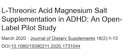 Daily supplementation with the threonate form of magnesium can reduce the severity of a moderate form of ADHD to a level where the symptoms become manageable. This is suggested by a small pilot study funded by the creators of this supplement.