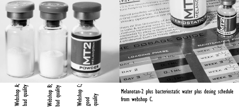 Melanotan-2 in web stores often contaminated and under-dosed