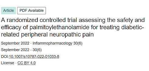 PEA reduces neuropathic pain in diabetes