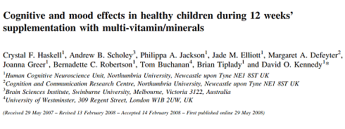 Multivitamin pill helps children think more accurately