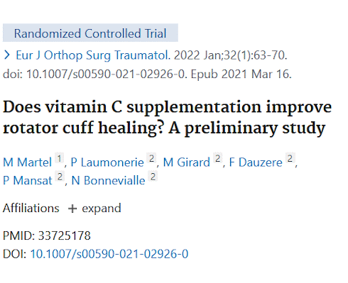 Vitamin C accelerates the healing of a torn rotator cuff