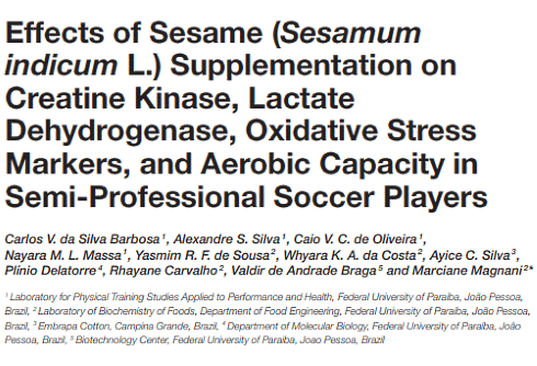 Two tablespoons of sesame seeds make soccer players fitter and faster