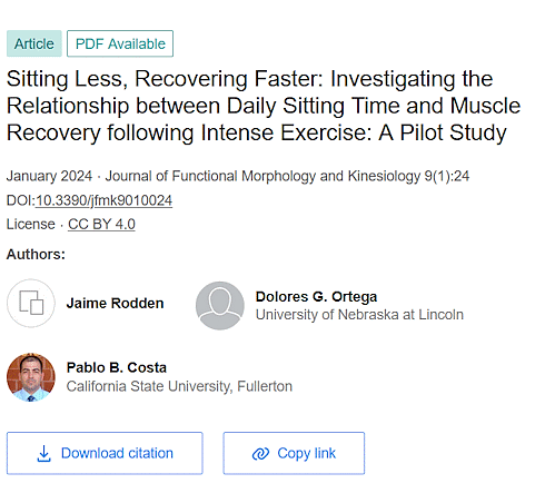 After a tough workout, athletes who don't sit much recover faster