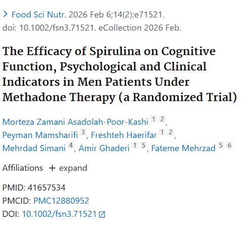 Daily gram of spirulina reduces anxiety and stress