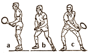 Grunting tennis player, faster ball