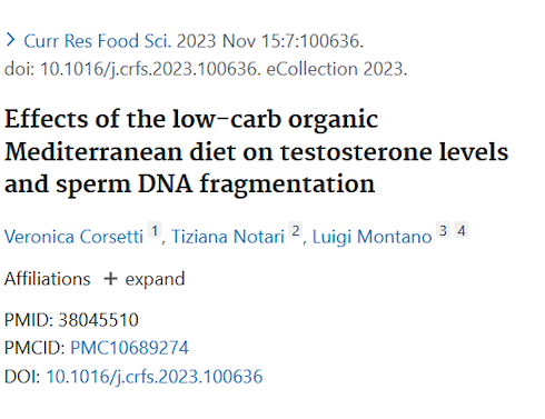 This diet doubles the testosterone levels of aspiring fathers and improves their sperm cells