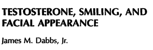 High testosterone level? Don't smile when they take your picture...