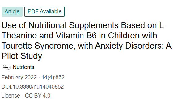Fewer tics | L-Theanine for Tourette's