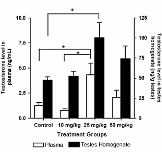 They've done it. Researchers at the Universiti Sains Malaysia have worked out how extracts of Eurycoma longifolia  a plant you probably know by the name Tongkat Ali  boost testosterone levels. The extracts contain the compounds eurycomanone and 13-alpha (21) epoxy-eurycomanone, and these boost the production of the hormones LH and FSH.
