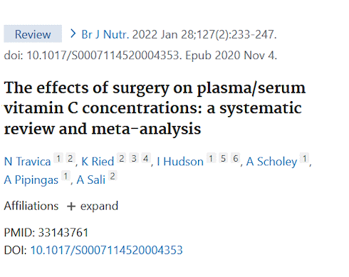 Surgery deprives the body of vitamin C