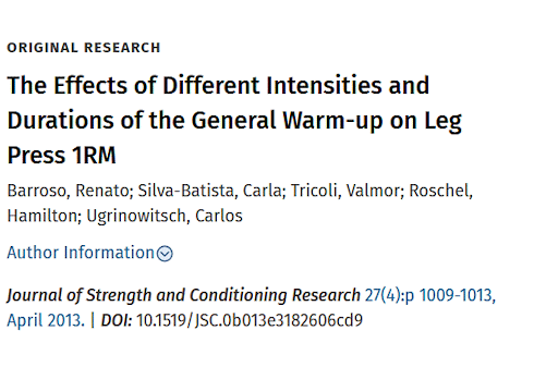 Optimal strength training warm-up | Take your time and go at it gently